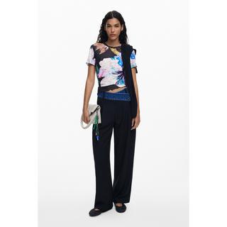 Desigual Blumenmuster Kurzarm T-Shirt Rundhals  