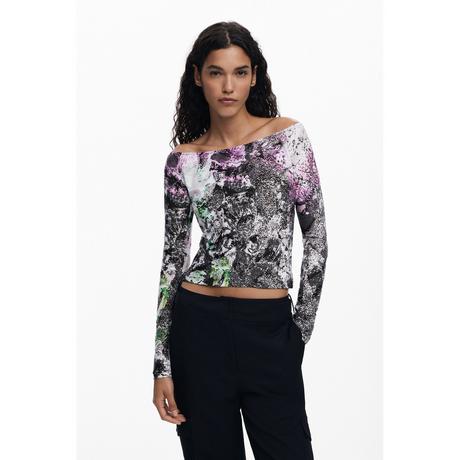 Desigual Langarm Arty Print Slim Fit T-Shirt  