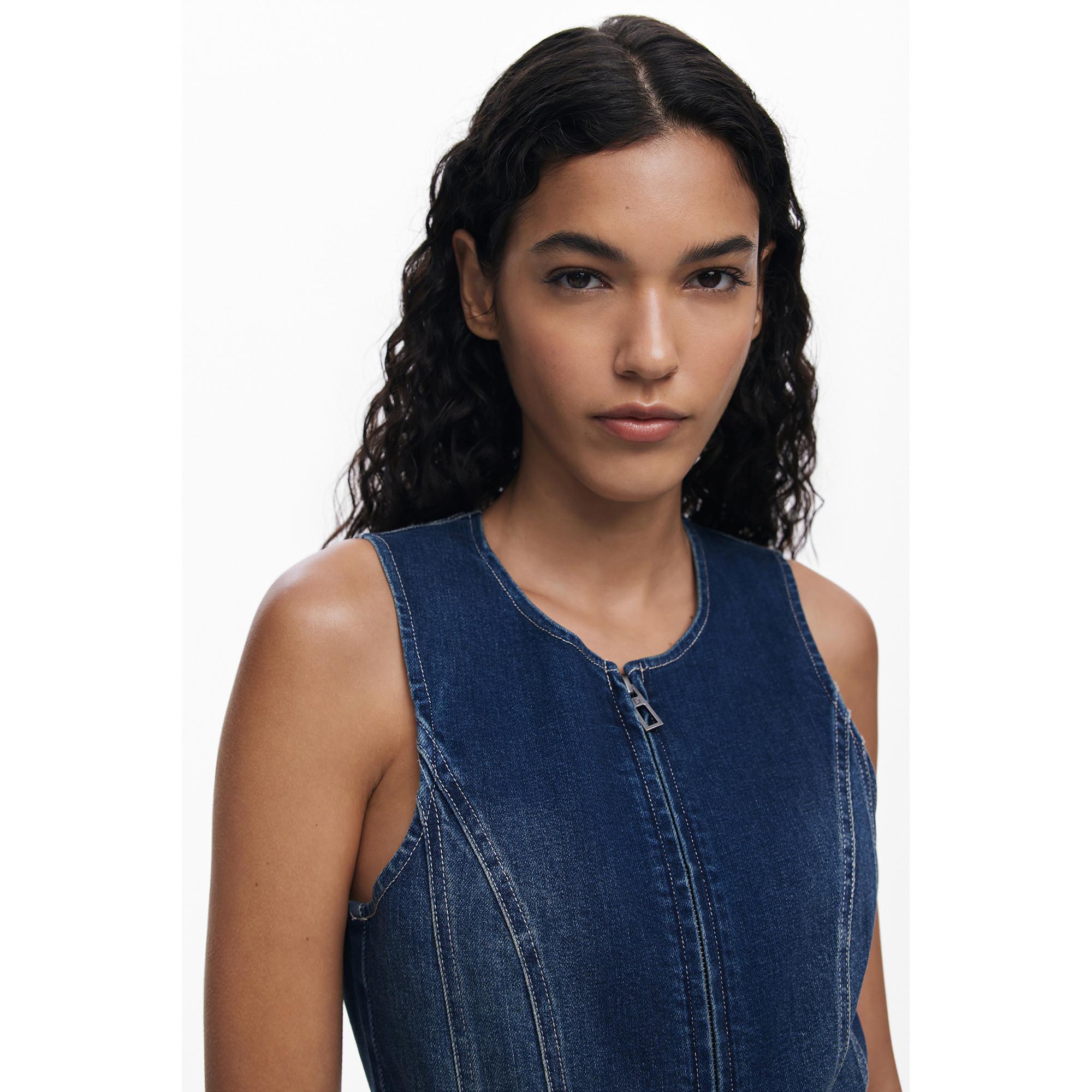 Desigual Denim Popeline Midikleid  