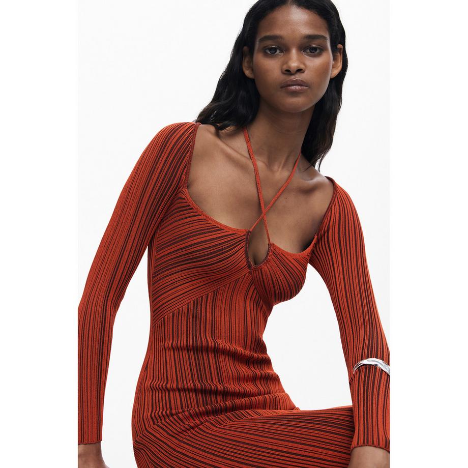 Desigual Ärmelloses Denim Popeline Midikleid  