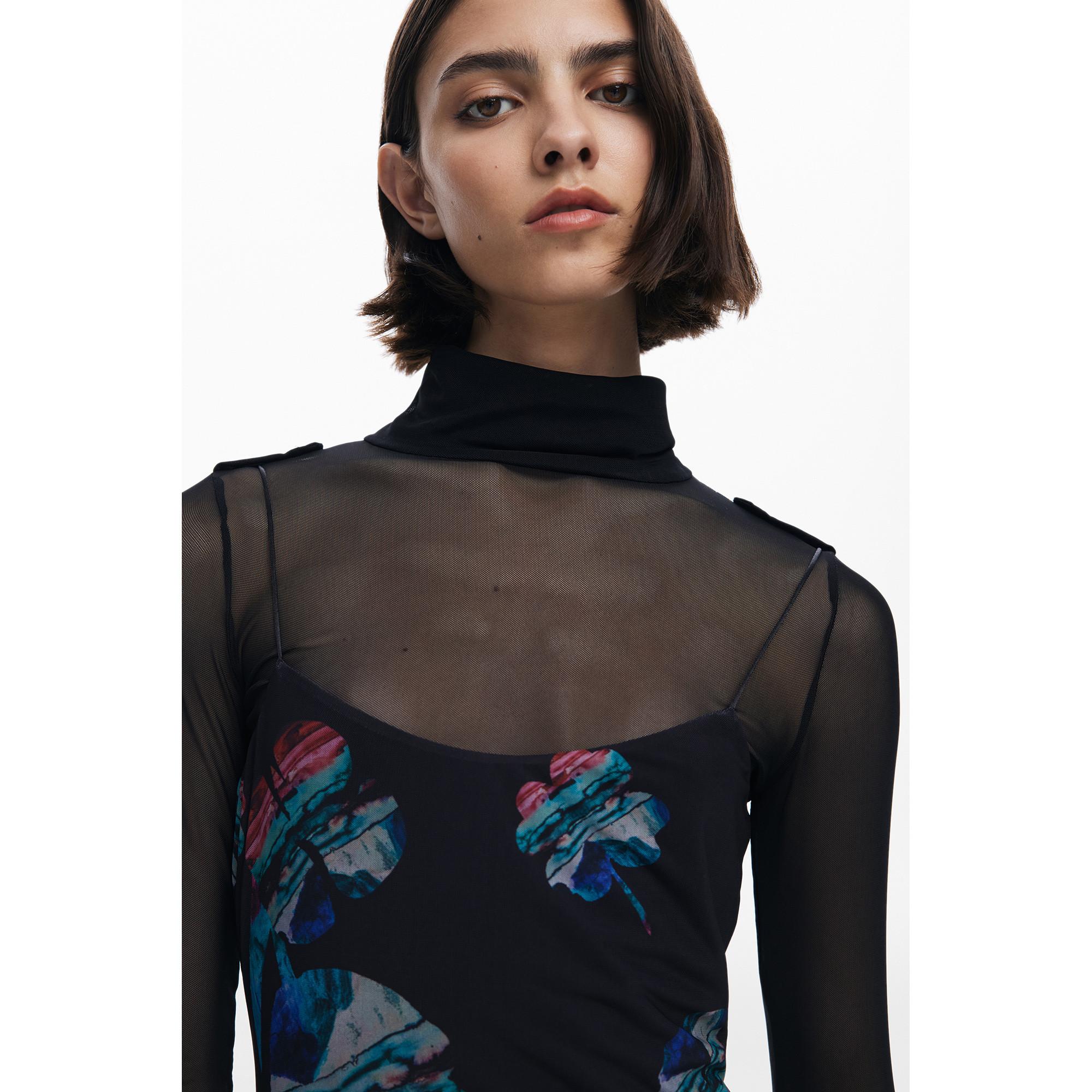 Desigual Robe Col Roulé Aquarelle  