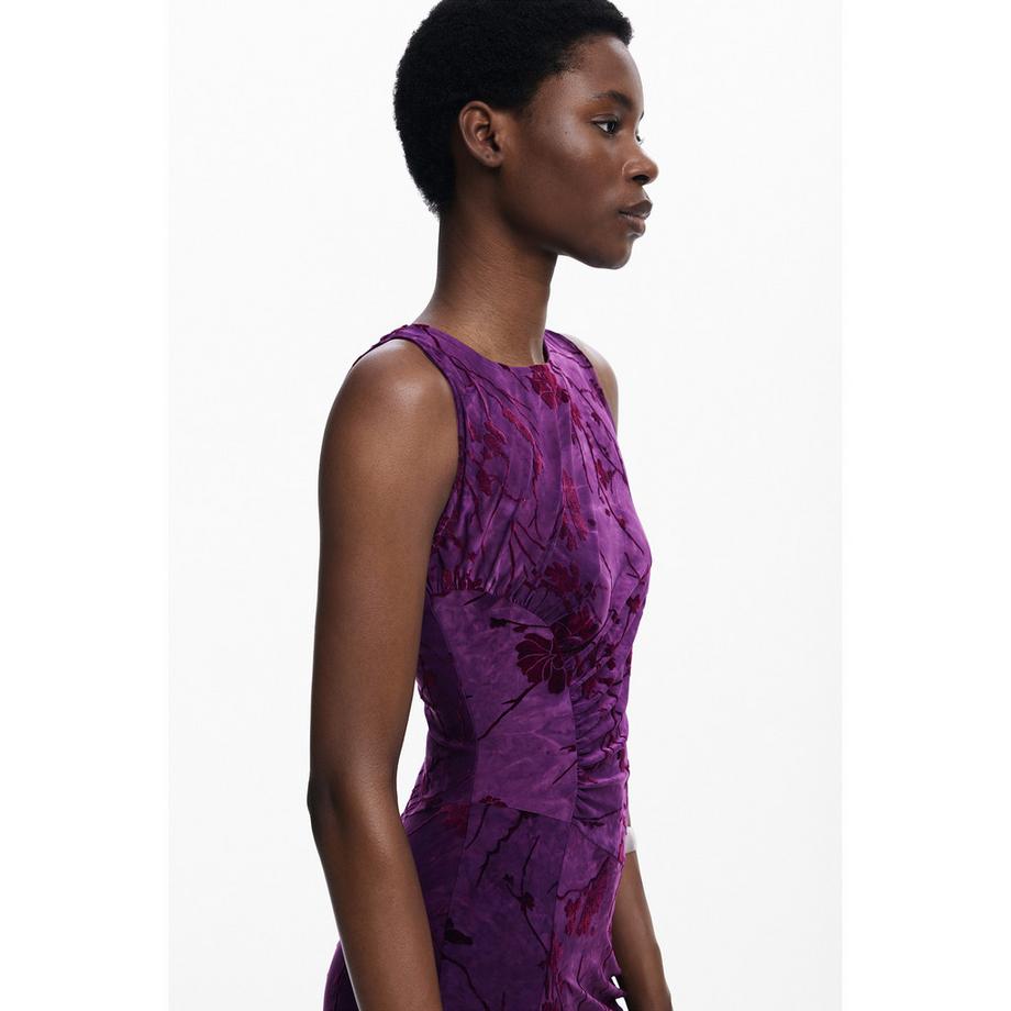 Desigual Abito Midi Floreale Senza Maniche  