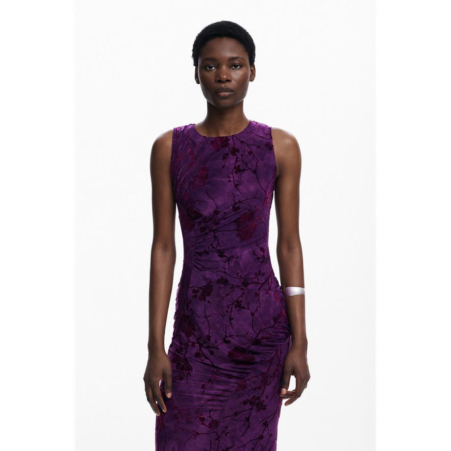 Desigual Abito Midi Floreale Senza Maniche  