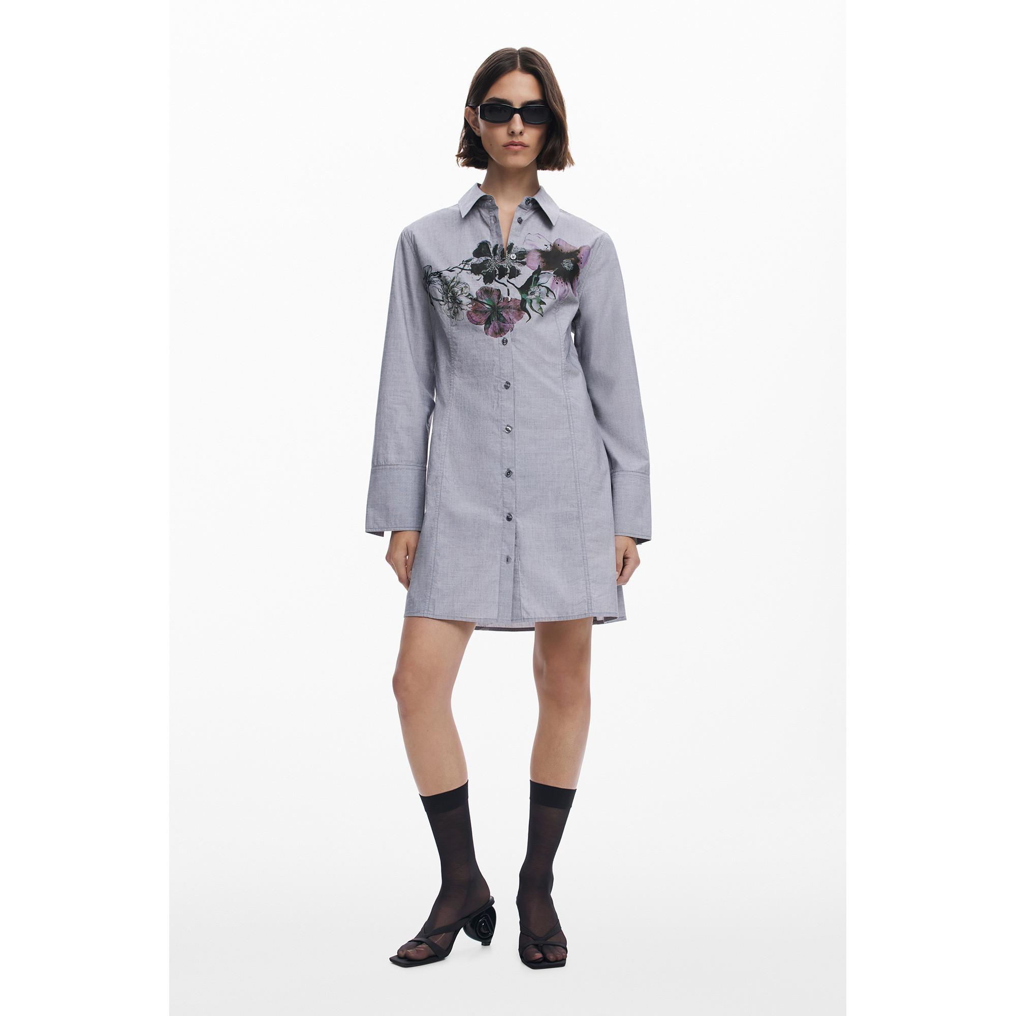 Desigual Vestito Camicia Mini a Righe  