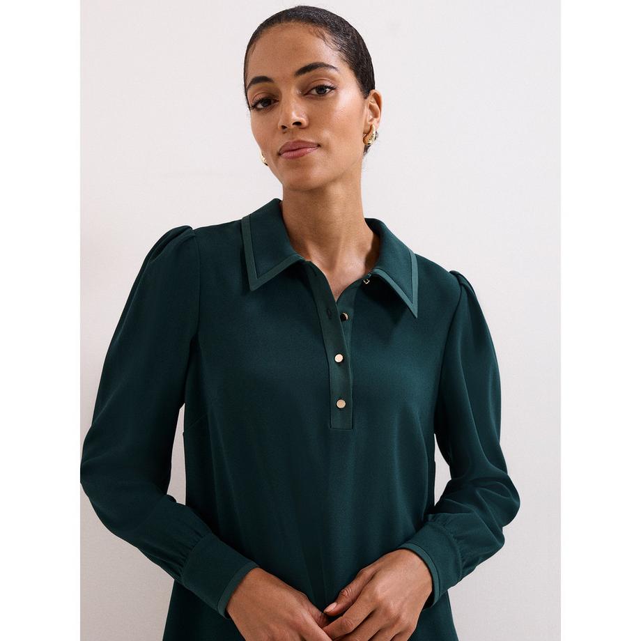 Phase Eight Gina Robe Mini Manches Longues Col Contrastant  