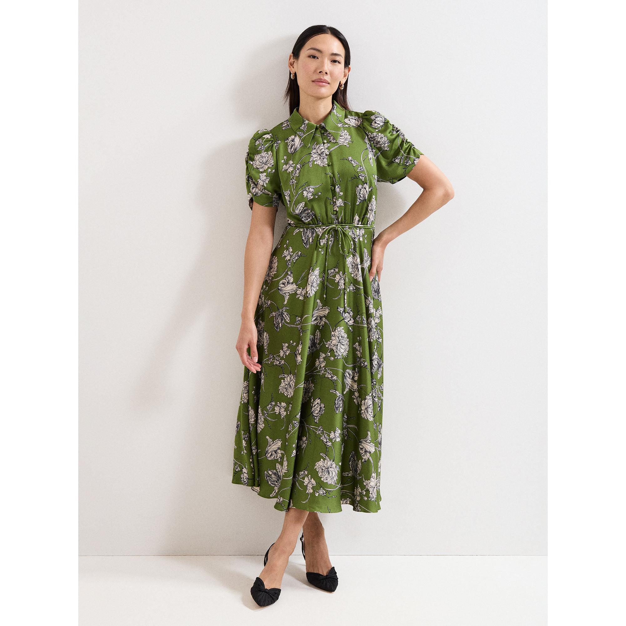 Phase Eight Blumenmuster Midi Kleid  