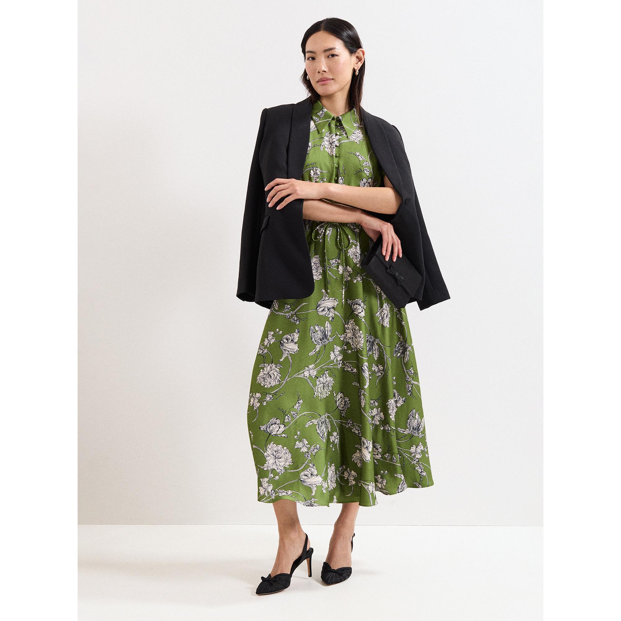 Phase Eight Blumenmuster Midi Kleid  