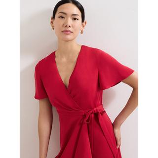 Phase Eight Abito Midi Incrociato Rosso  