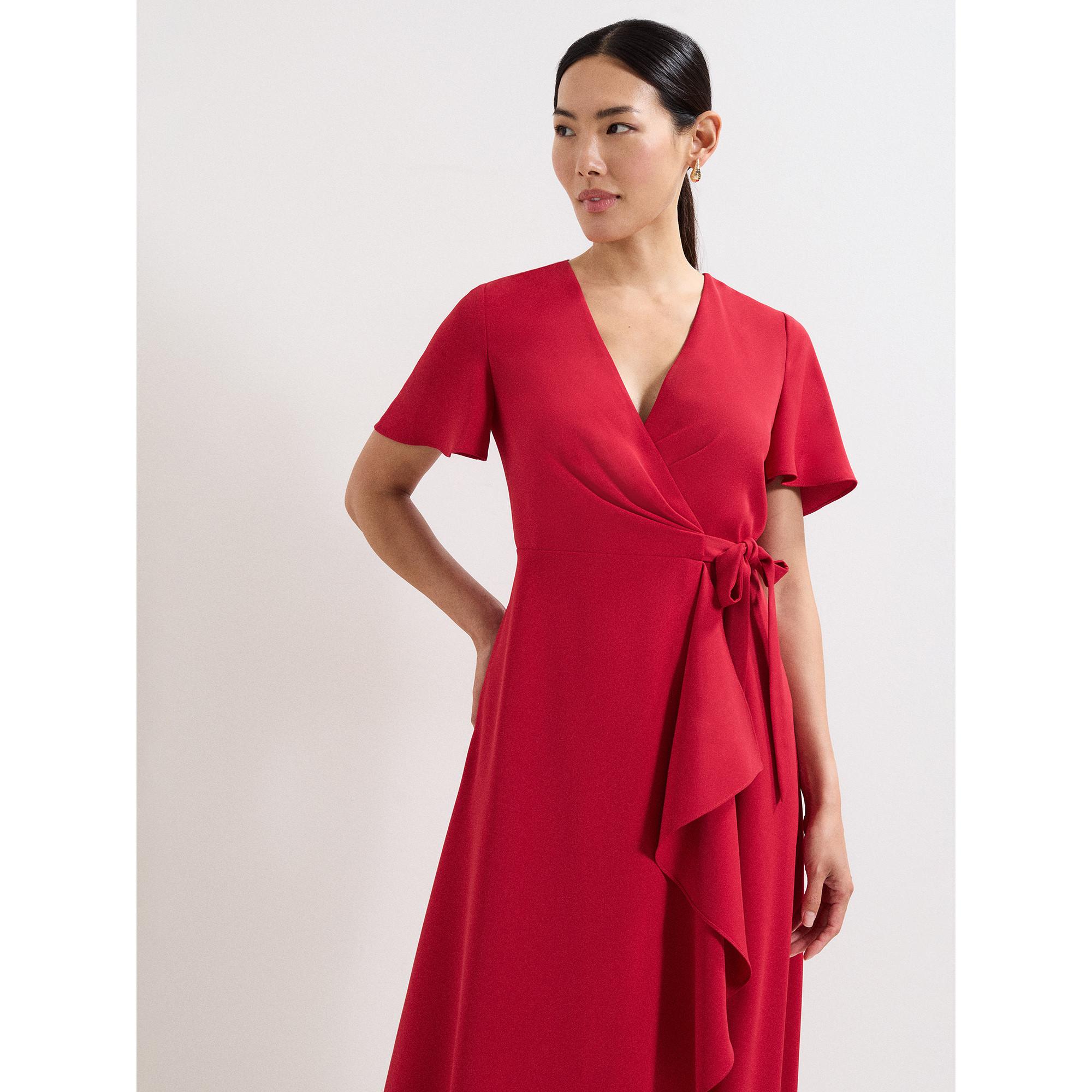 Phase Eight Abito Midi Incrociato Rosso  