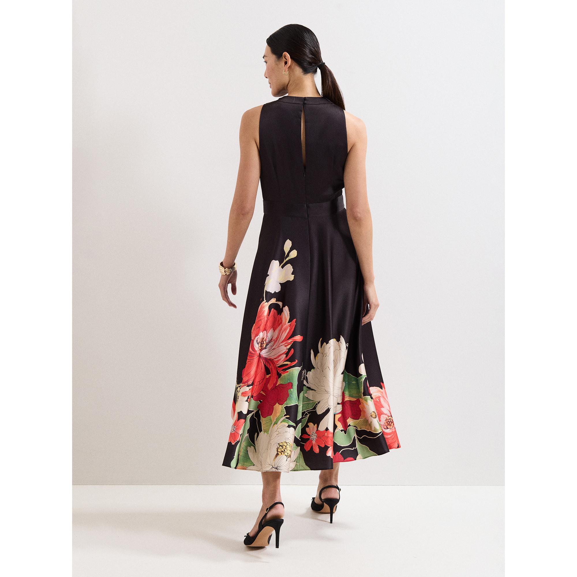 Phase Eight Ärmelloses Blumenmuster Midi Kleid  