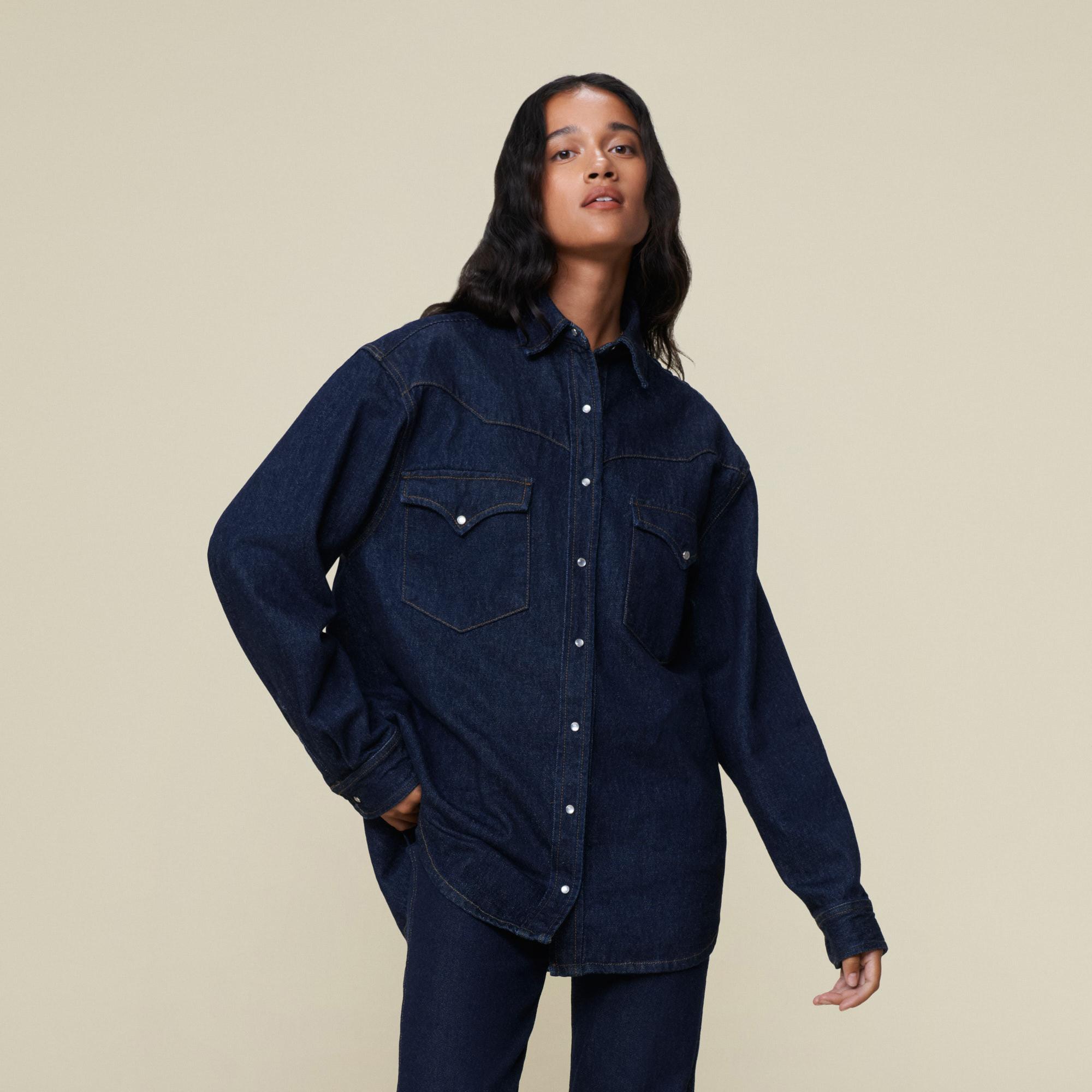 Lois Jeans Noad Dark Rinse Blusa Denim Maniche Lunghe  