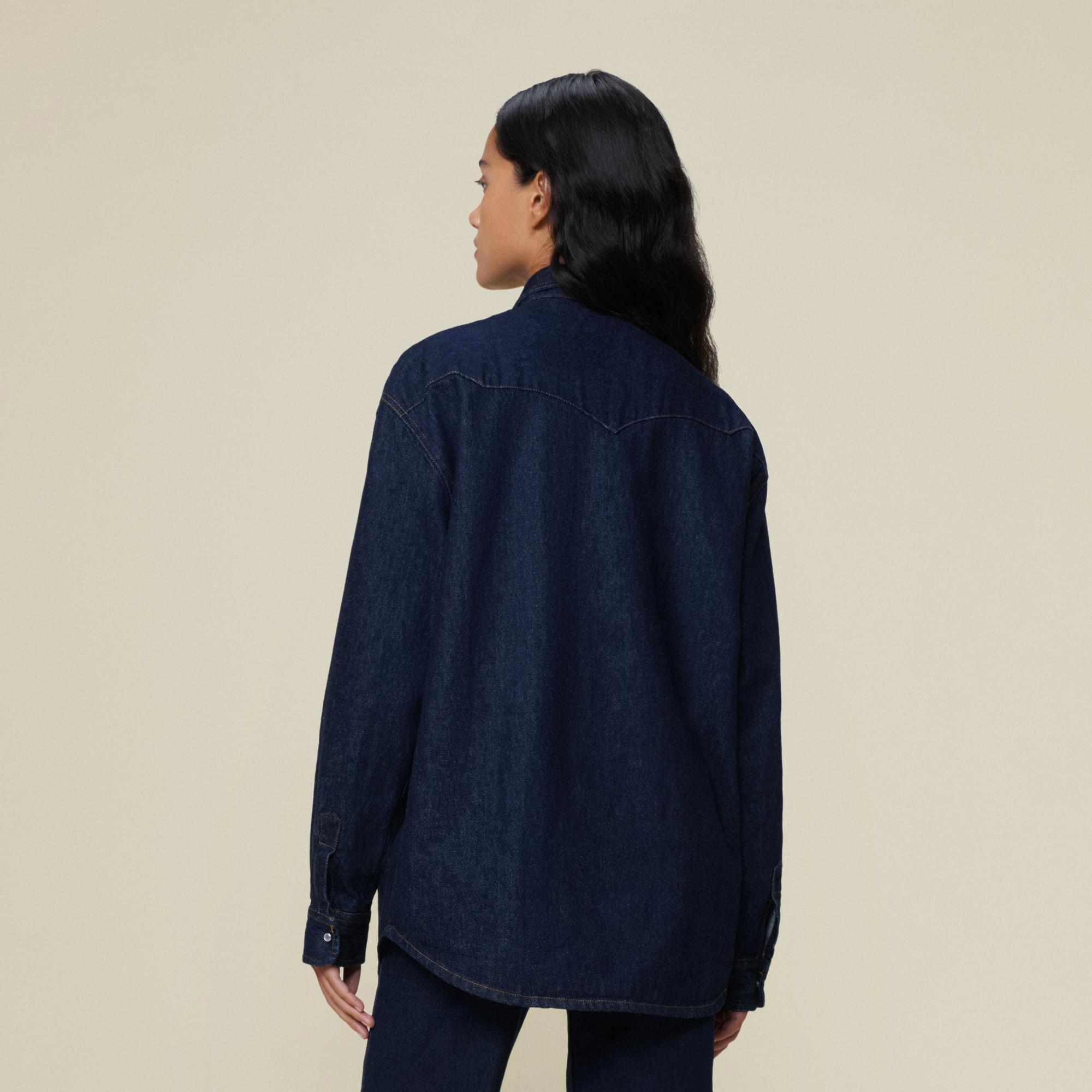 Lois Jeans Noad Dark Rinse Blusa Denim Maniche Lunghe  