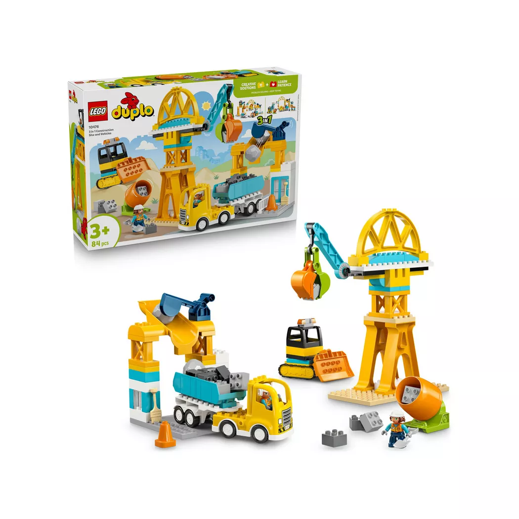 Lego DUPLO Town 3-i-1 Byggeplass med anleggsmaskiner 10476