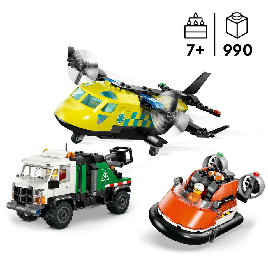 LEGO®  60505 Kombinationsset mit Flugzeug, Wartungsfahrzeug und Luftkissenboot 