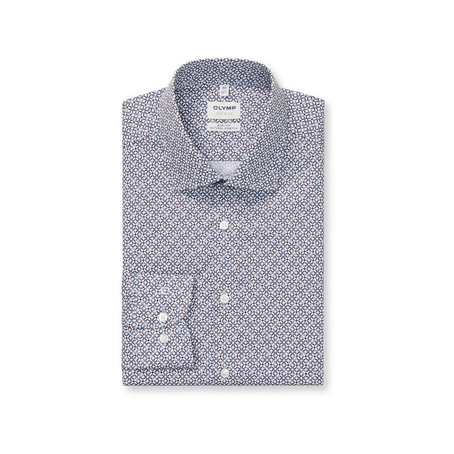 OLYMP Chemise ajustée à motif géométrique  