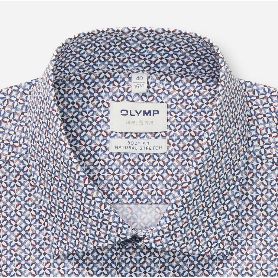 OLYMP Chemise ajustée à motif géométrique  