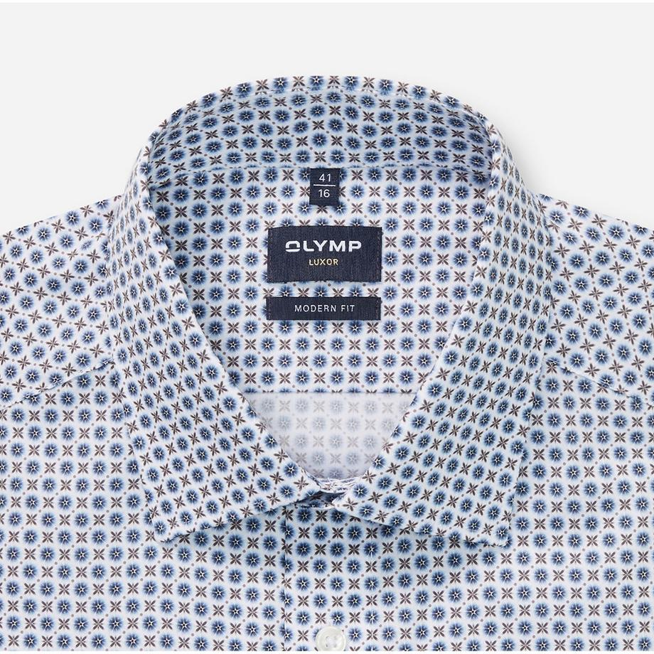 OLYMP Chemise Manches Longues Motif Géométrique  