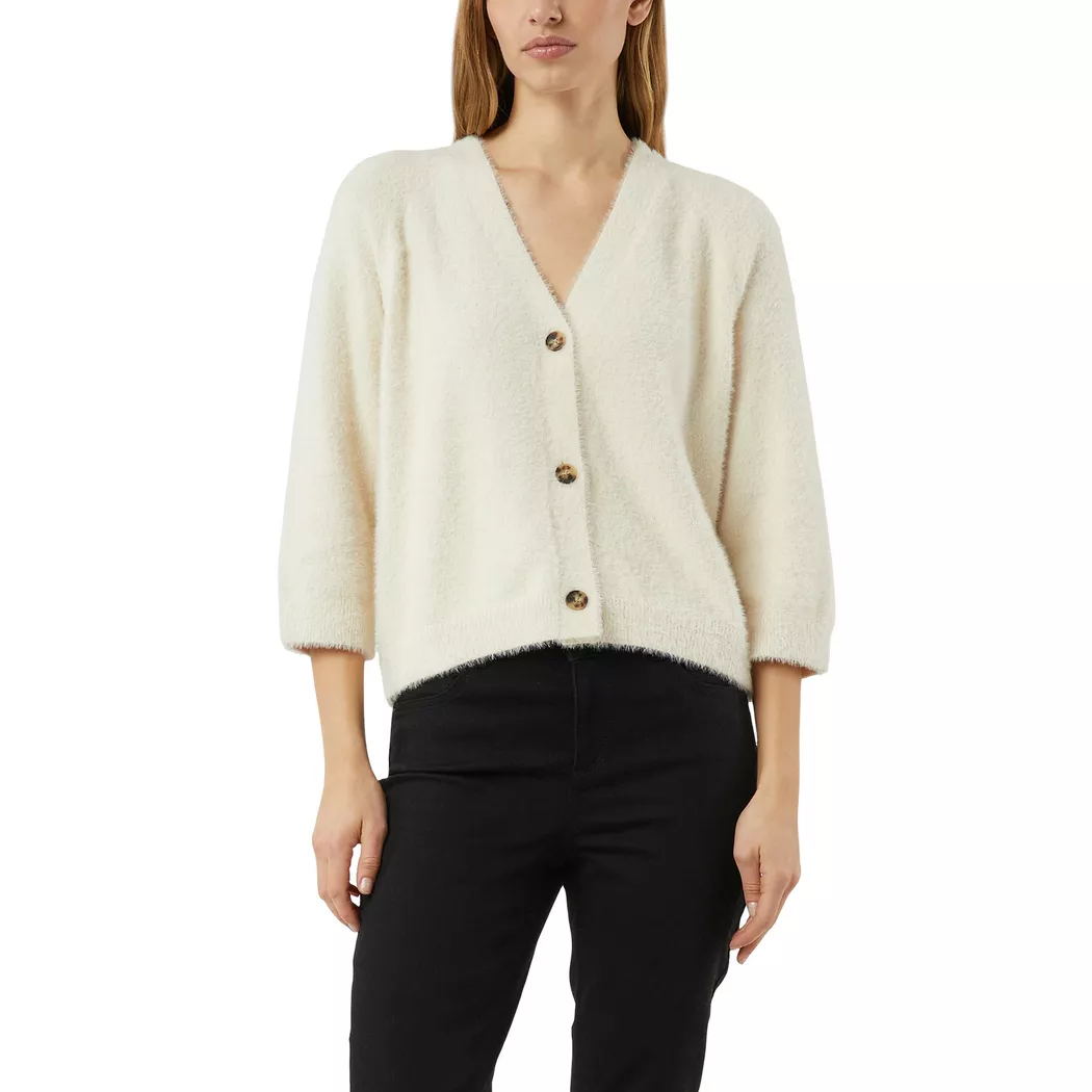 Comma - Lange Strickjacke, langarm, für Damen, Leinen, Größe 34-LONG