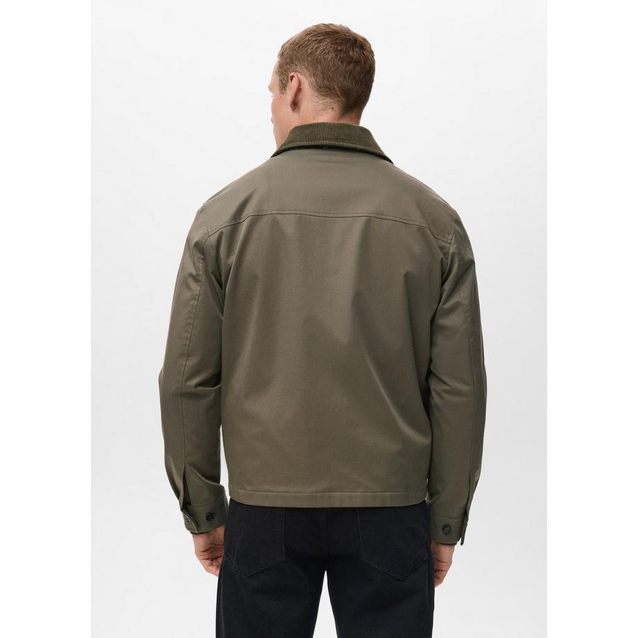 Mango Man Jacke mit Cordkragen  