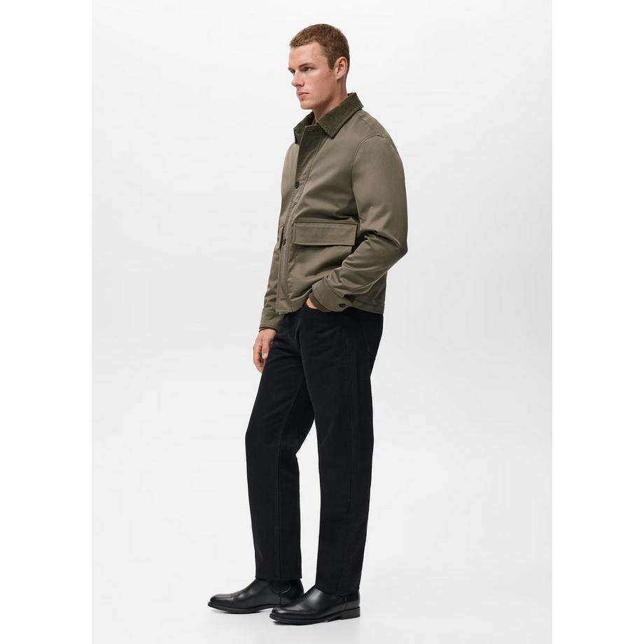 Mango Man Jacke mit Cordkragen  