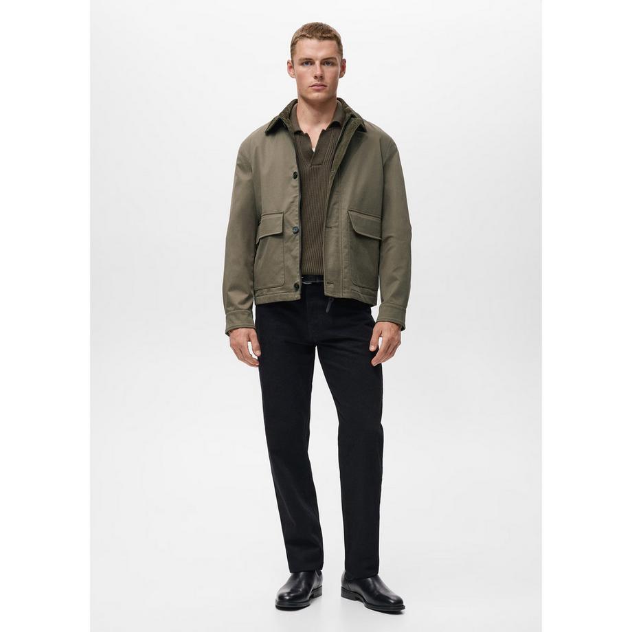 Mango Man Jacke mit Cordkragen  