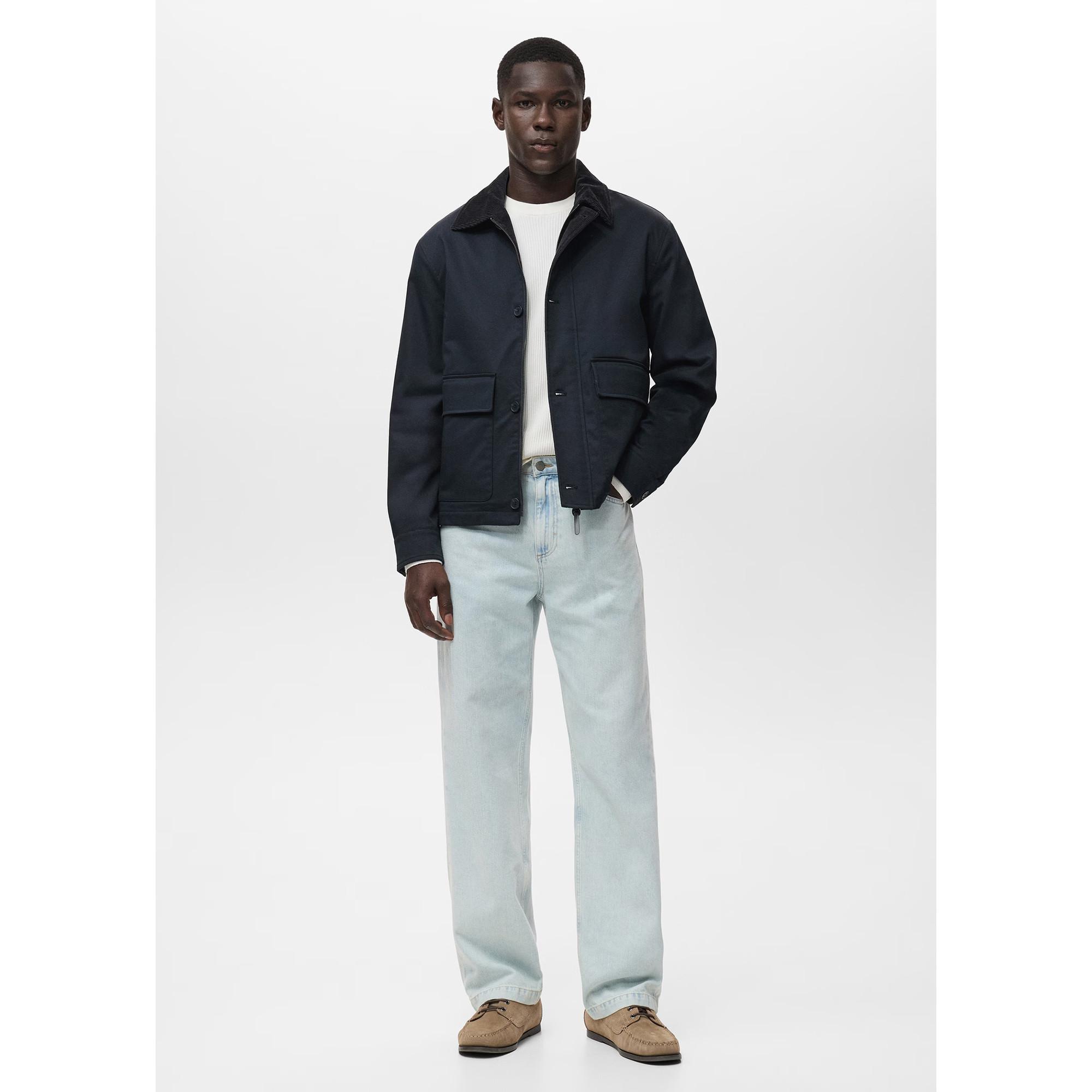 Mango Man Jacke mit Cordkragen  