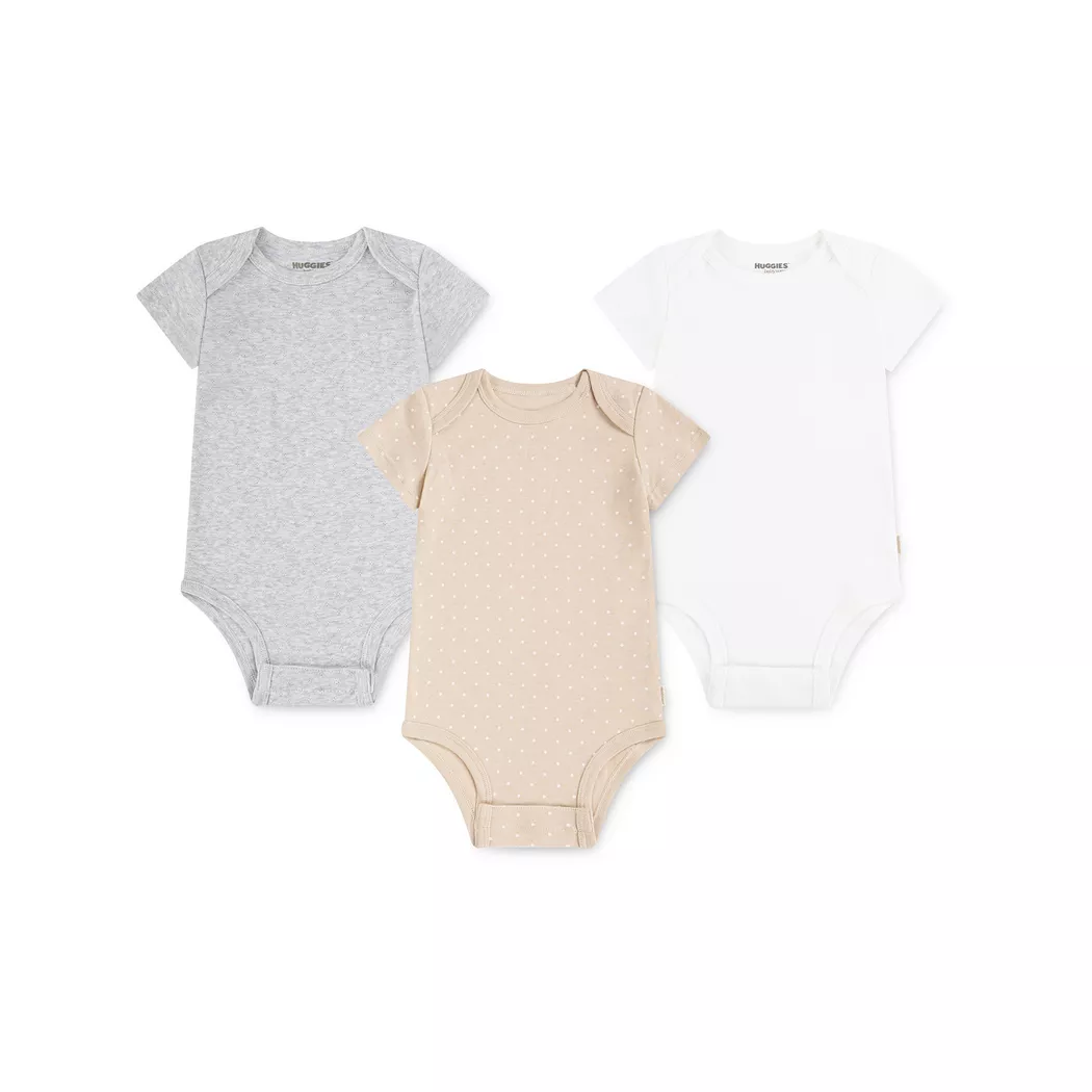 Langarmbody HUGGIES BABYWEAR "HUGB 3PK BODYSUIT", Jungen, Gr. 7 (92), N-Gr, huggies skyway, Feinripp, Obermaterial: 100% Baumwolle, unifarben, normal lang, Rundhals, abgerundeter Saum, Bodys, 3er-Pack, in Ripp-Optik 2