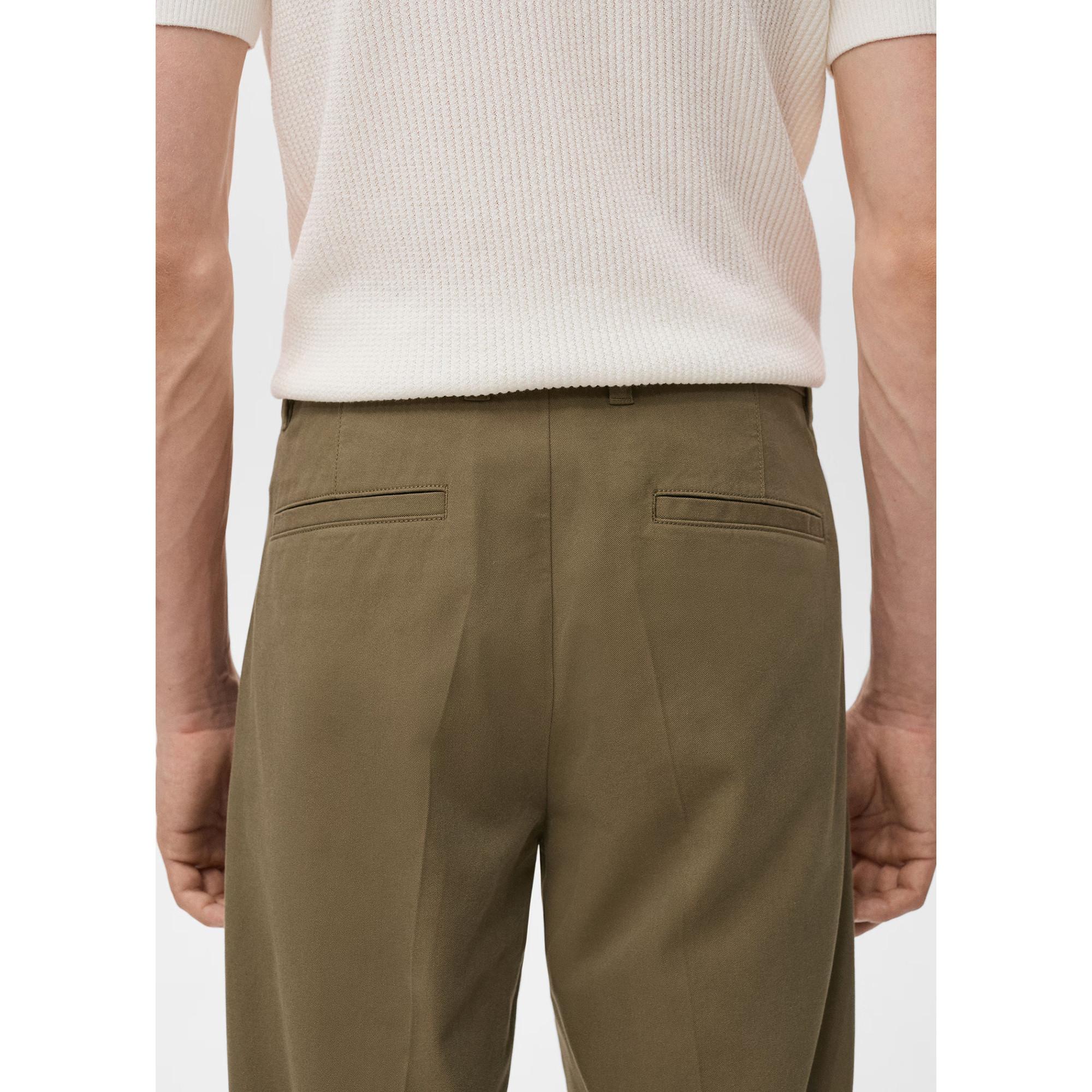 Mango Man Pantalon Plissé Coupe Droite  