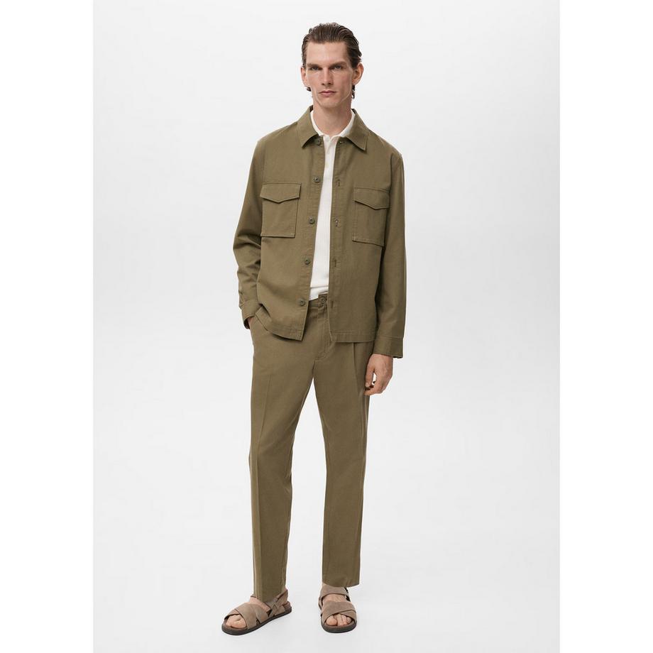 Mango Man Bundfalten Straight Fit Hose  