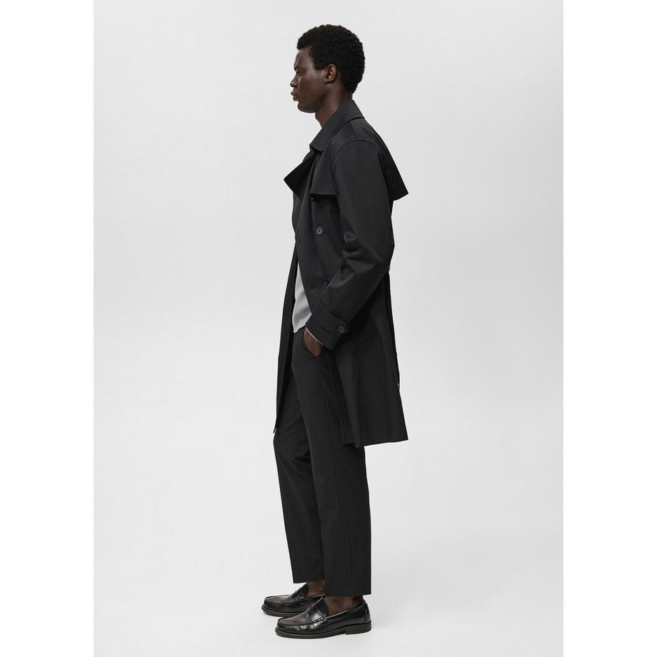 Mango Man Zweireihiger Trenchcoat  