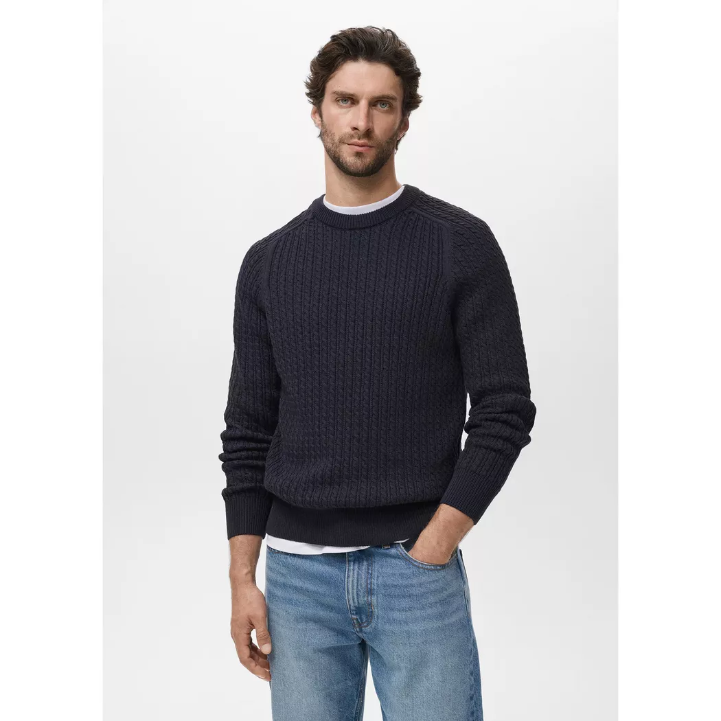 Mango Man - Sweatjacke, für Herren, Marine, Größe L