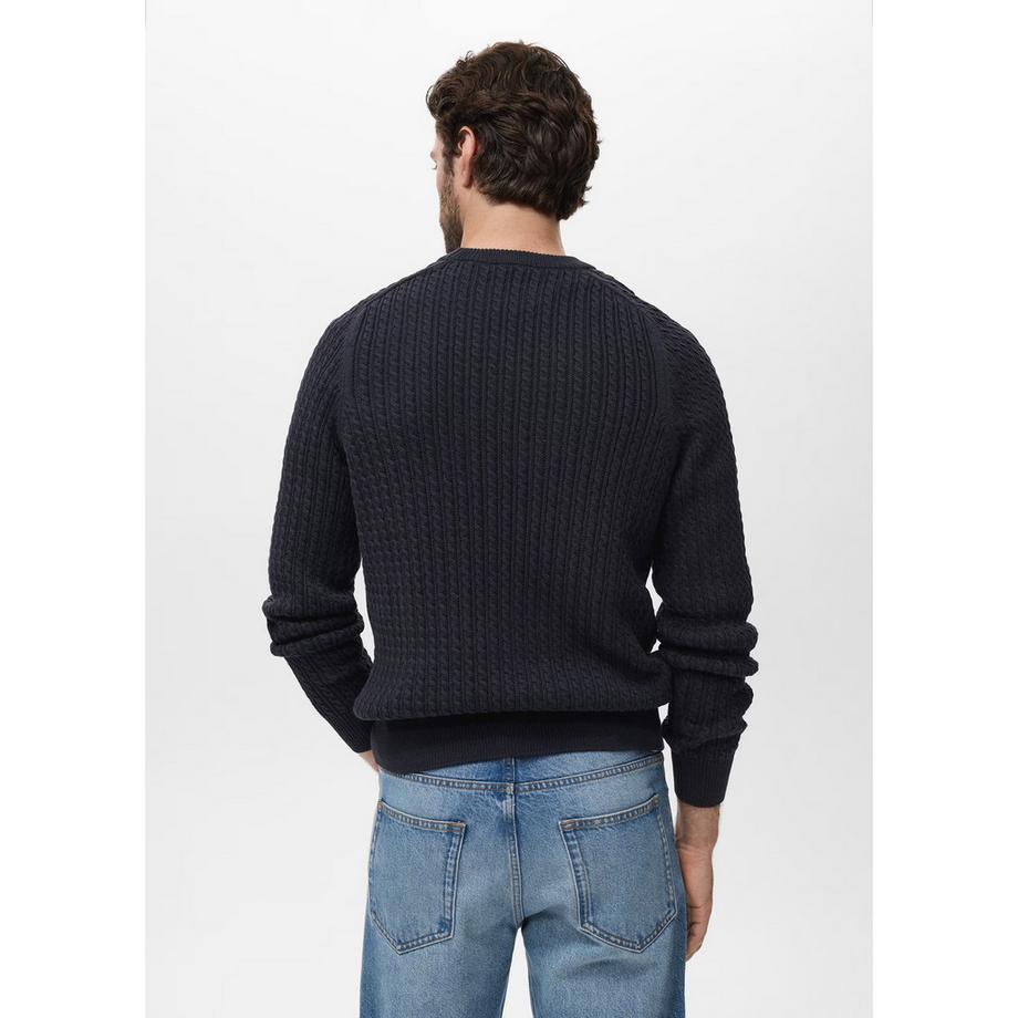 Mango Man Sweatshirt Zopfmuster Rundhals  