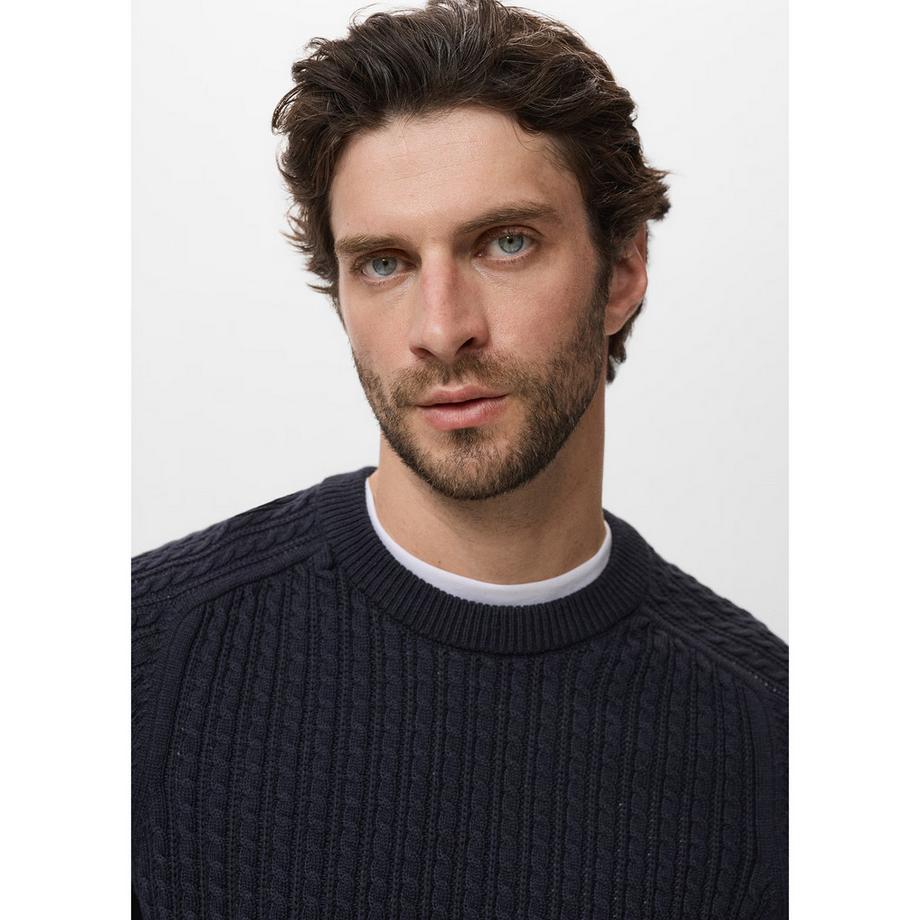 Mango Man Sweatshirt Zopfmuster Rundhals  