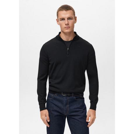 Mango Man Giacca Felpata Half Zip Collo Alto  