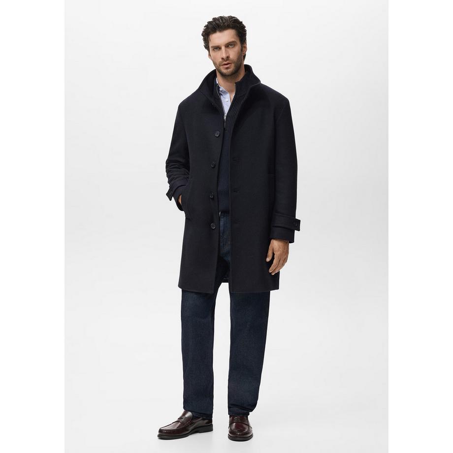 Mango Man Manteau homme coupe droite avec col montant  