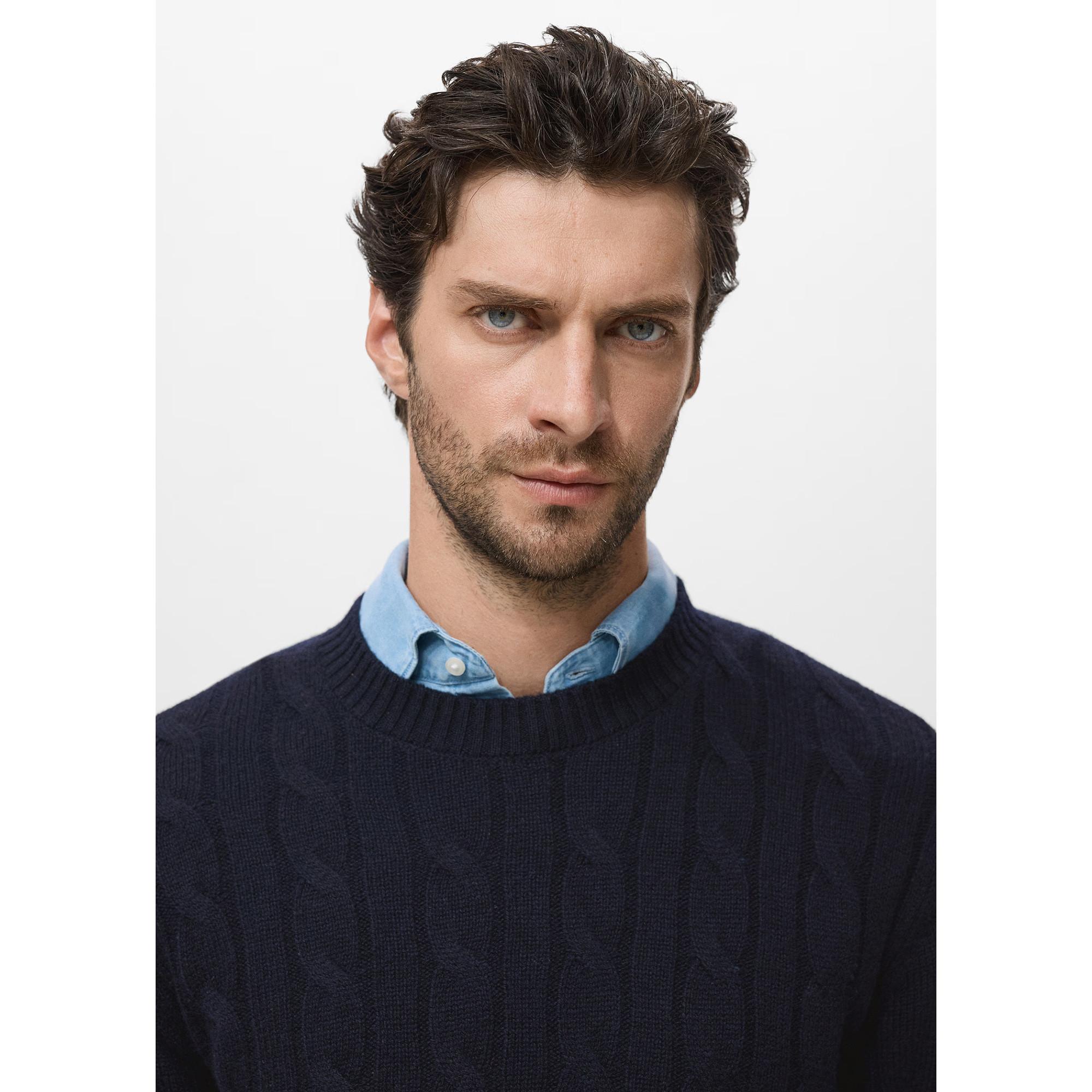 Mango Man Zopfmuster Pullover  