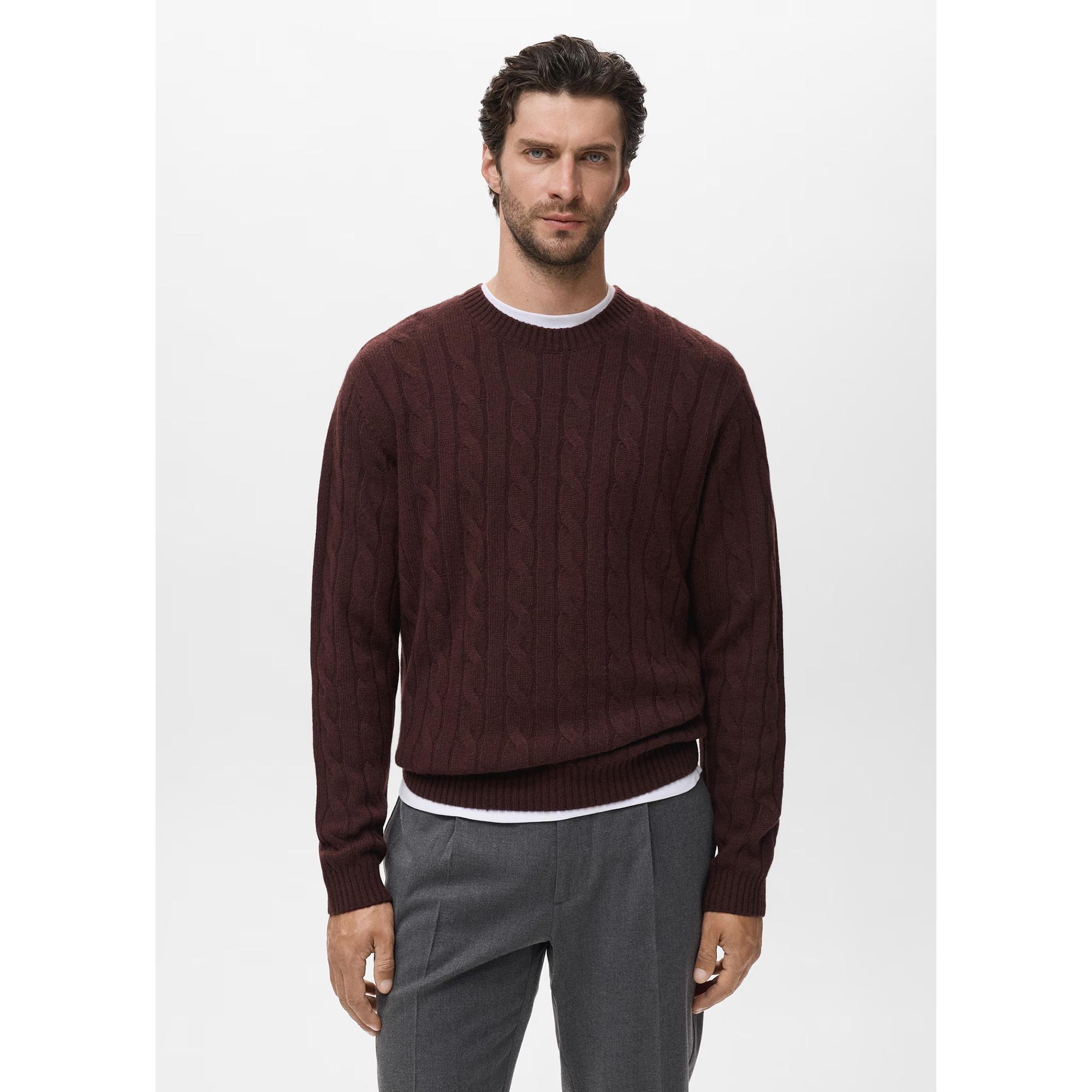 Mango Man Zopfmuster Pullover  