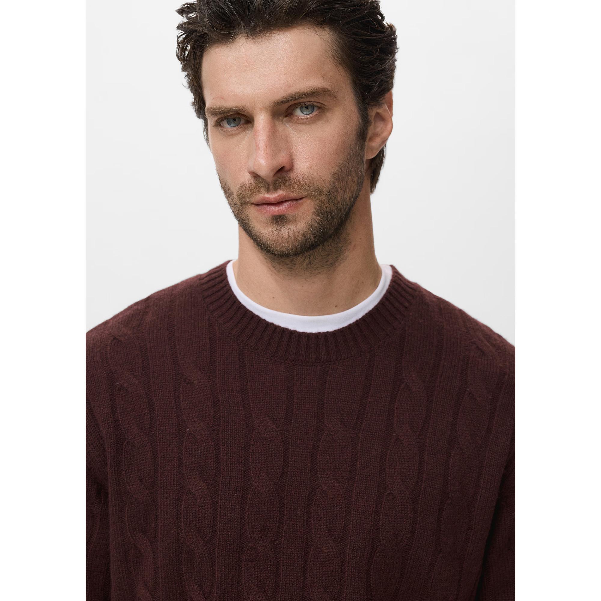 Mango Man Zopfmuster Pullover  