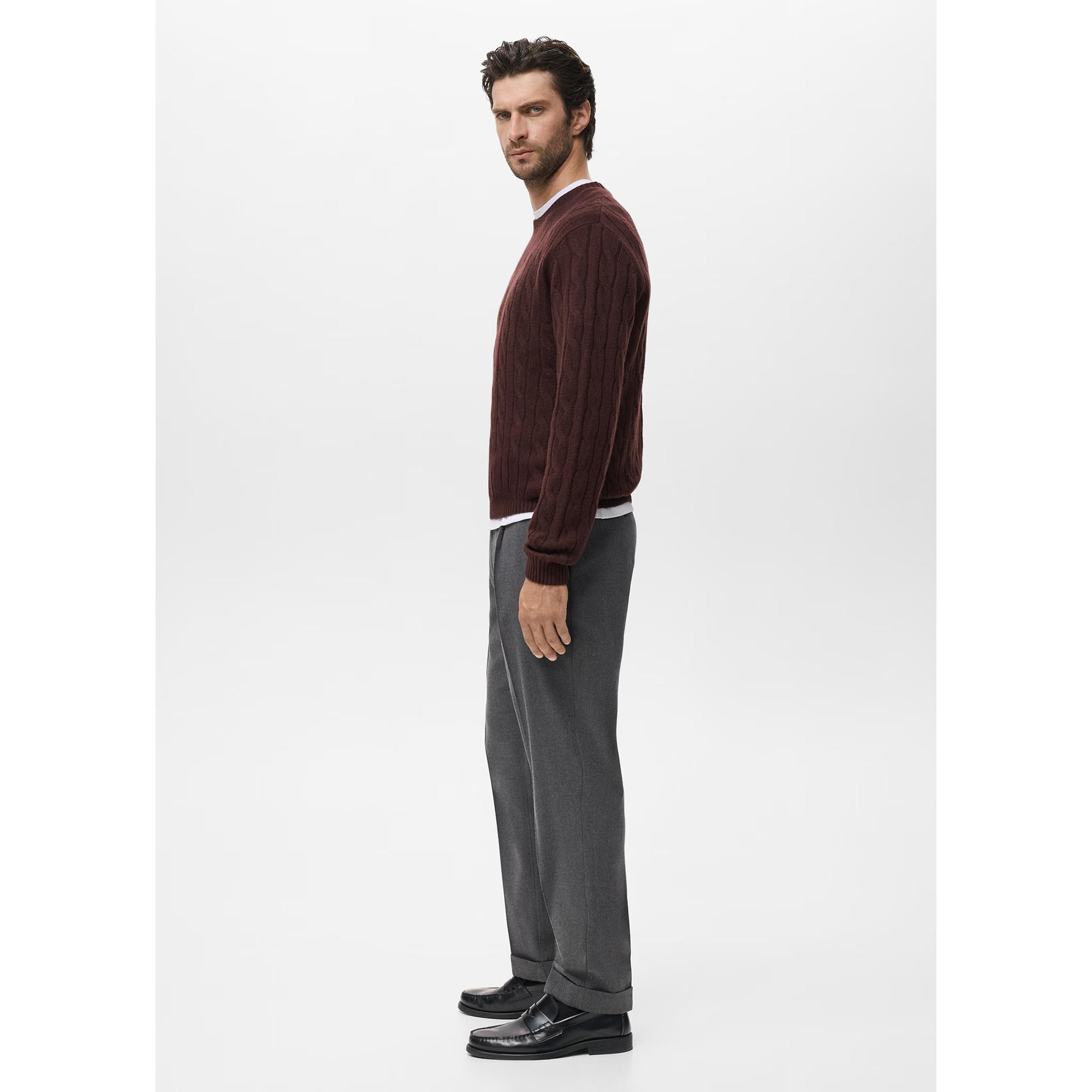 Mango Man Zopfmuster Pullover  