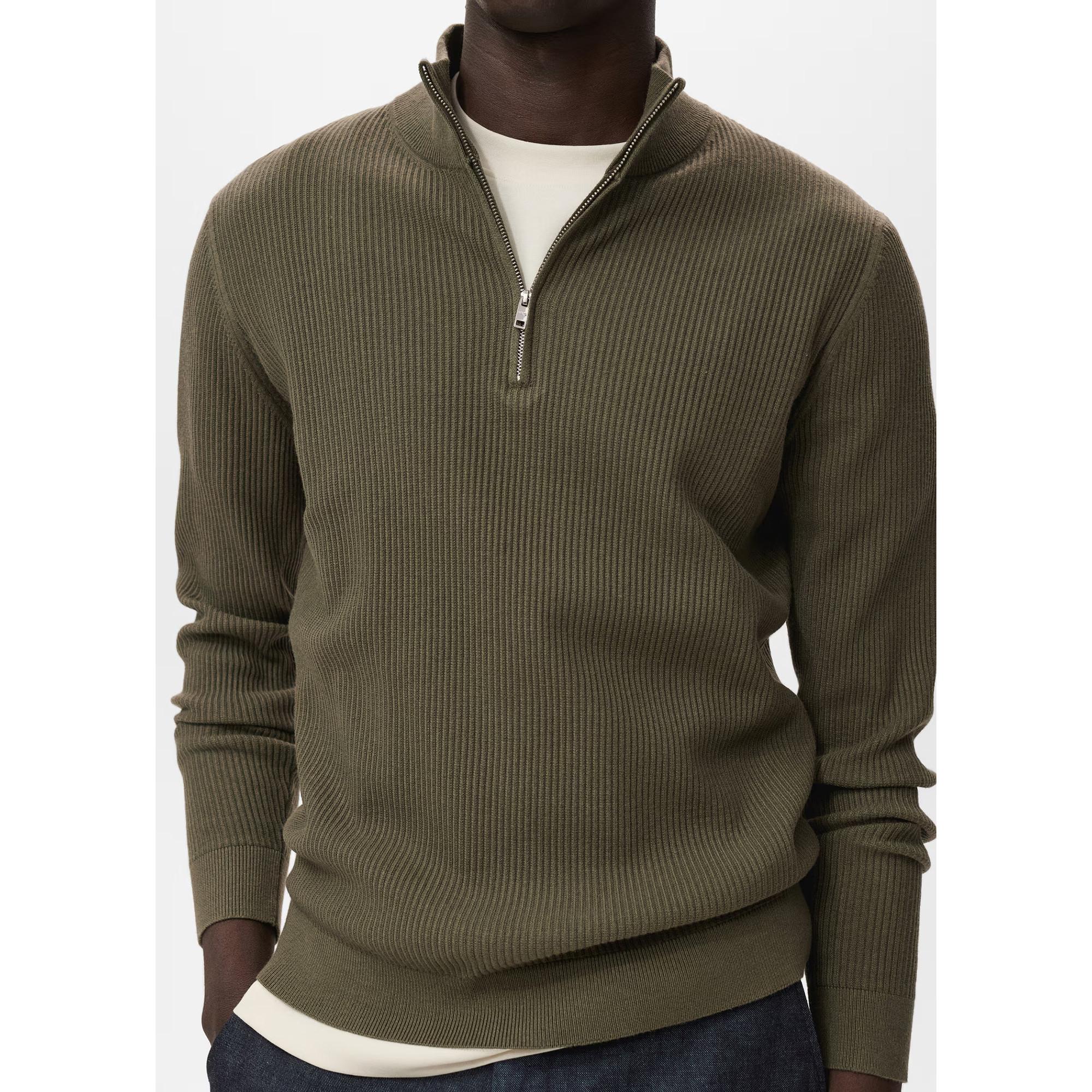 Mango Man Geripptes Half Zip Sweatshirt online kaufen MANOR