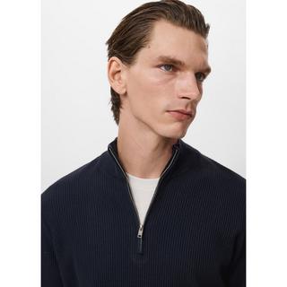 Mango Man Felpa a coste con mezza zip  