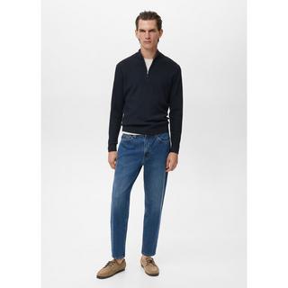 Mango Man Felpa a coste con mezza zip  