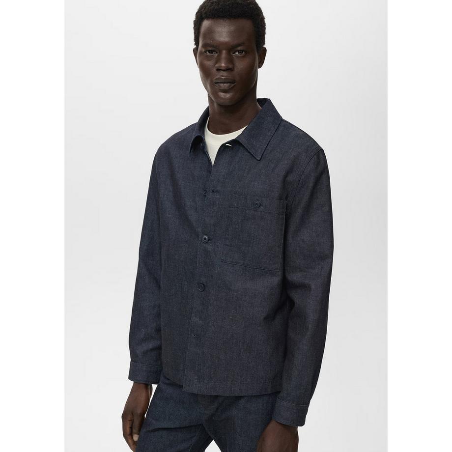 Mango Man Denim Overshirt Straight Fit  