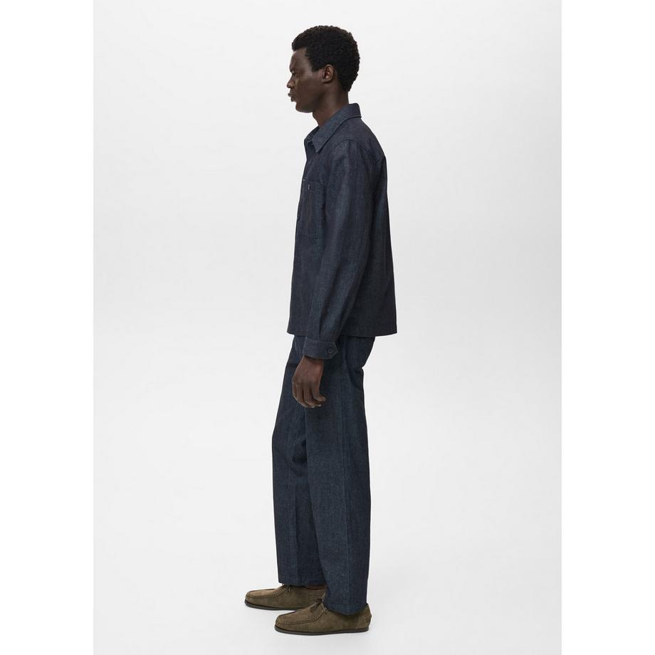 Mango Man Denim Overshirt Straight Fit  