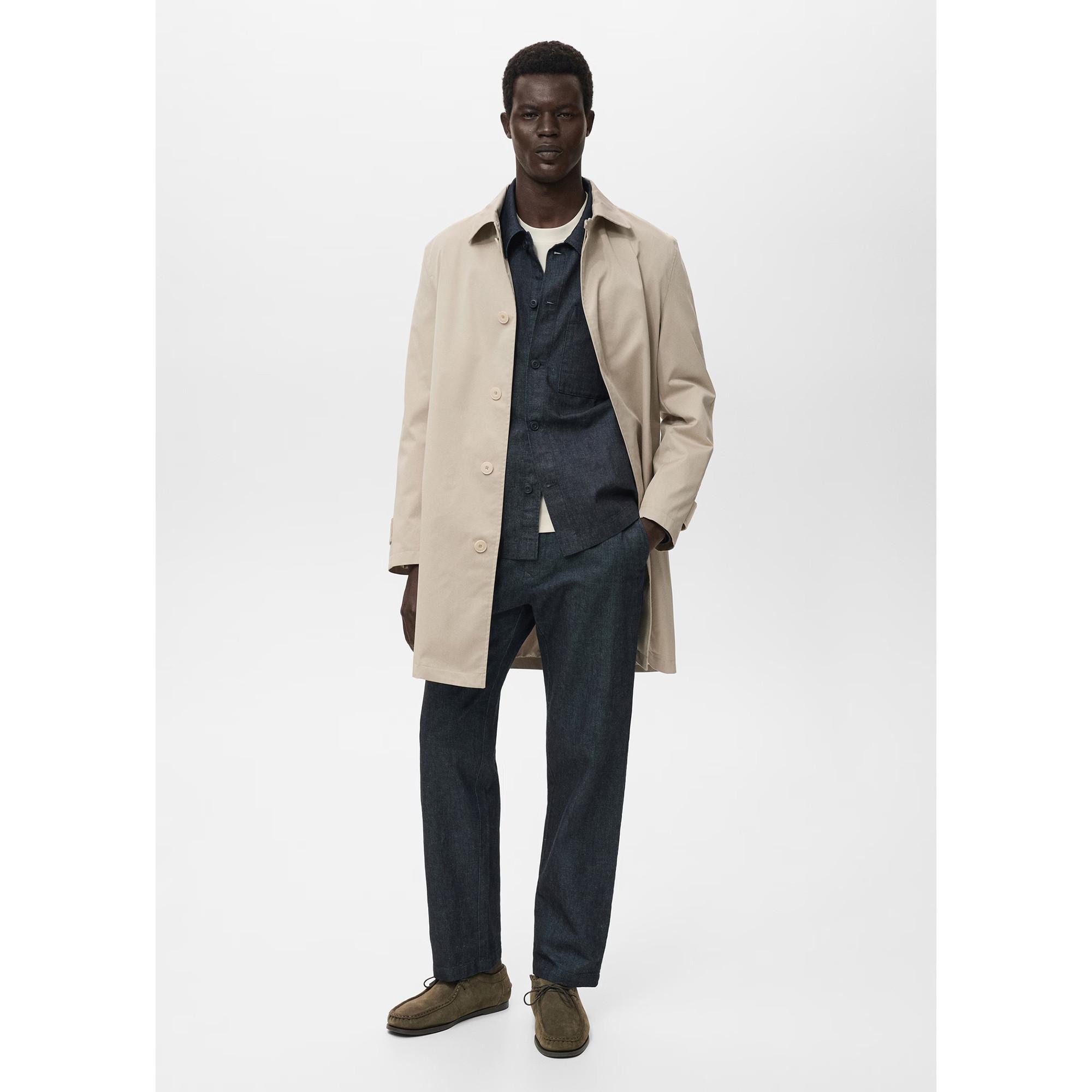 Mango Man Denim Overshirt Straight Fit  