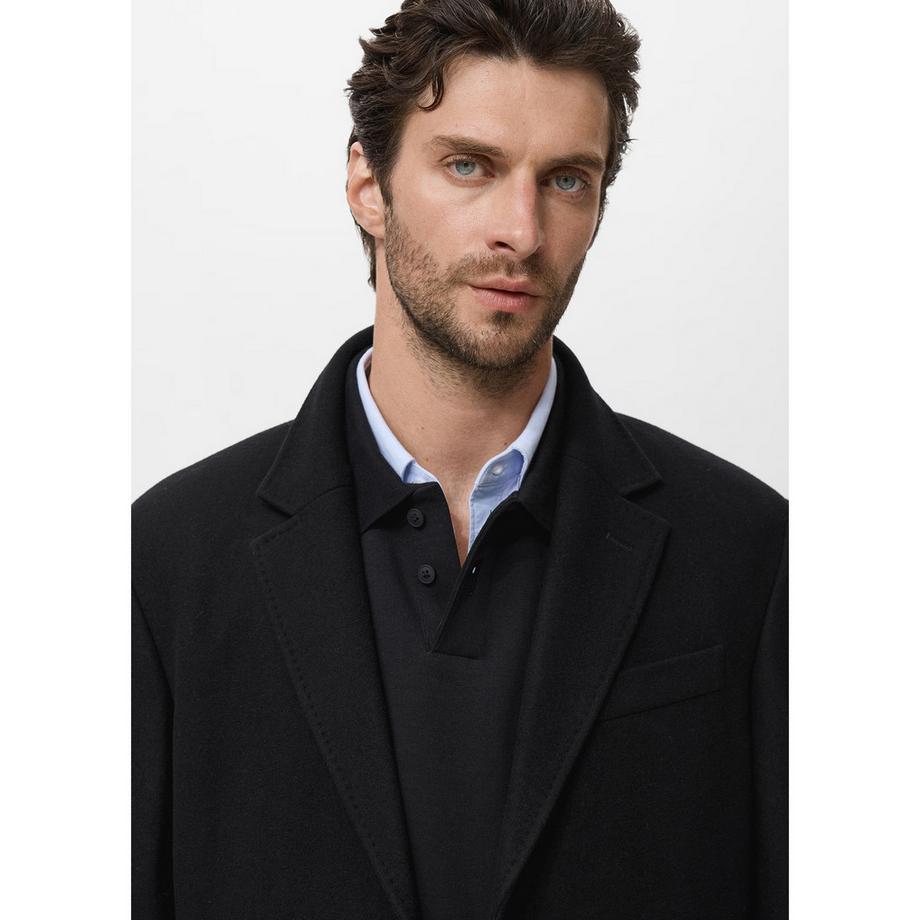 Mango Man Klassischer gerader Wollmantel  