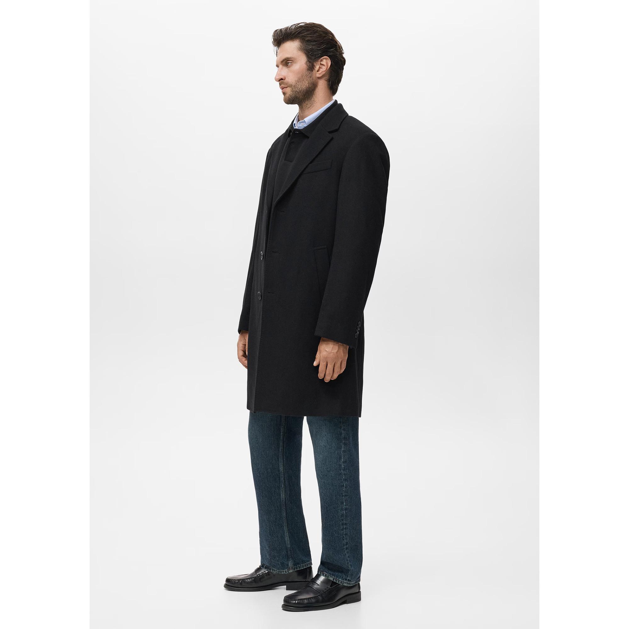 Mango Man Manteau classique droit en laine  