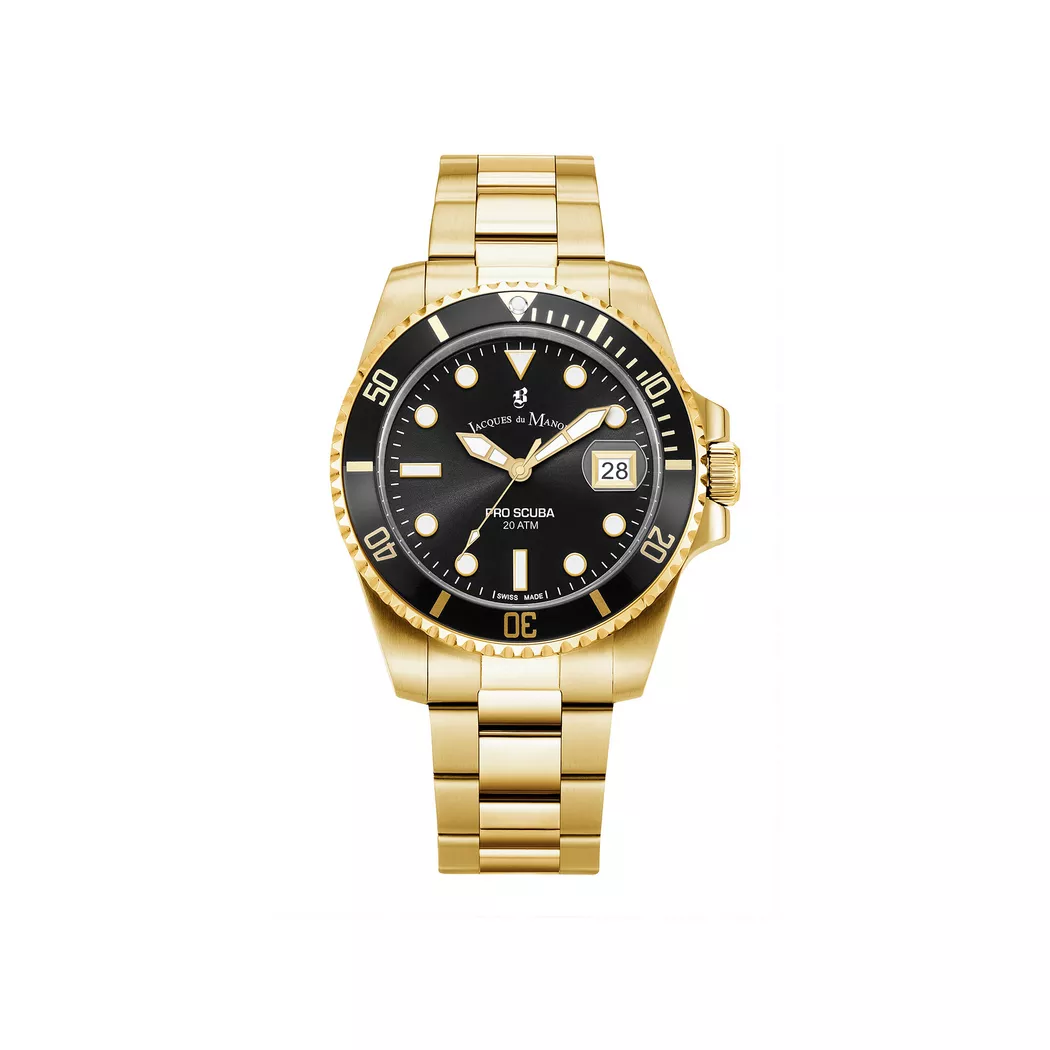 JACQUES DU MANOIR - Analoguhr, Pro Scuba 43, 43mm, Gold