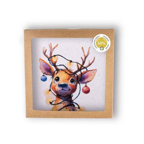 Hervorragend Weihnachtskarten Rentier mit Kugeln 