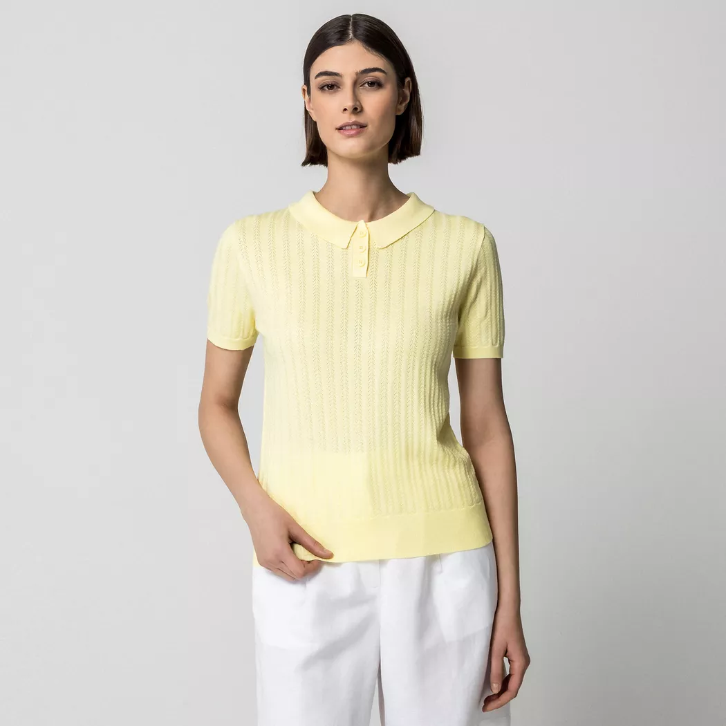Manor Woman - Pullover, kurzarm, für Damen, Limone, Größe M